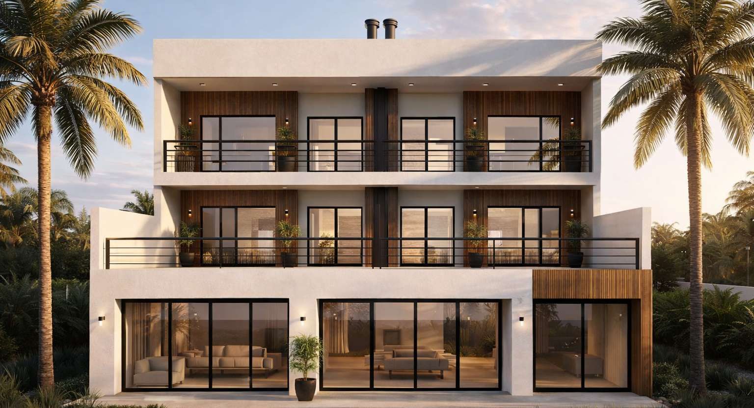 Fachada do projeto Bazei, comércio e conjunto habitacional em Brejatuba, Guaratuba